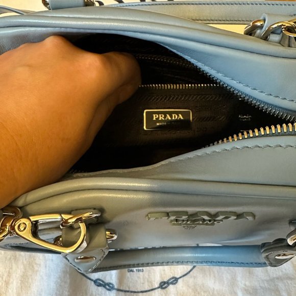 NEW Prada Light Blue Bowling Bag - Picture 5 of 9